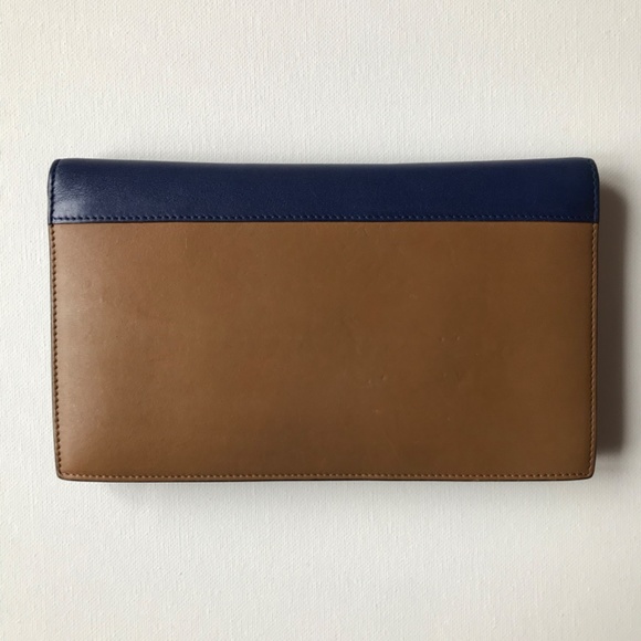 CELINE Long Wallet Blue Cream & Brown - Picture 2 of 15
